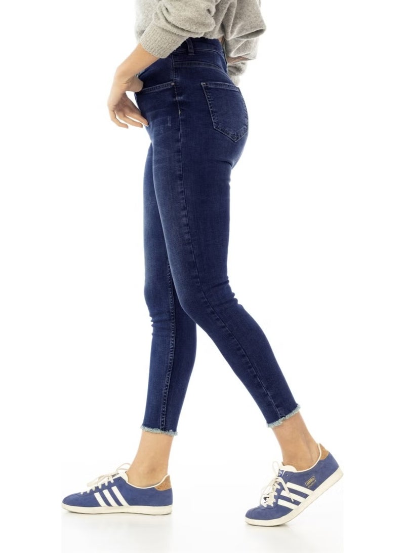 Cedy Denim Blue High Waist Skinny Jeans C596 - Image 5